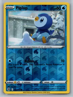 Piplup SWSH09: Brilliant Stars #035/172 Common,Reverse Holo Pokemon Card - Image 1