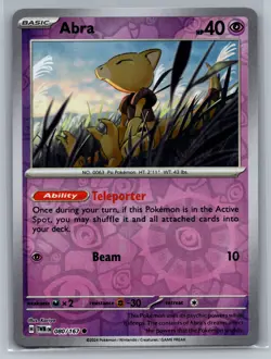 Abra SV06: Twilight Masquerade #080/167 Common REVERSE HOLO Pokemon Card - Image 1