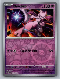 Mewtwo SV07: Stellar Crown #059/142 Uncommon,Reverse Holo Pokemon Card - Image 1