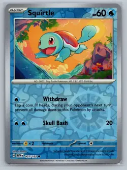 Squirtle SV: Scarlet & Violet 151 #007/165 Common Reverse Holo Pokemon Card - Image 1