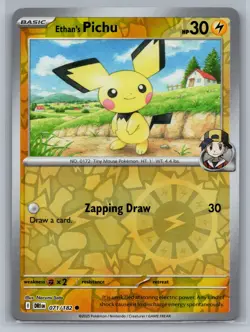 Ethan's Pichu SV10: Destined Rivals #071/182 Reverse Holo Pokemon Card - Image 1