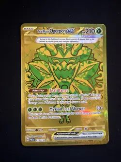 Pokemon TCG Teal Mask Ogerpon EX Prismatic Evolutions 177/131 Hyper Rare Gold - Image 1