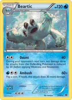 Pokemon TCG Beartic Next Destinies 37/99 Regular Rare DMG - Image 1