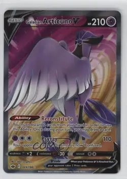 Full Art - Galarian Articuno V Pokemon Sword & Shield Chilling Reign #169 - Image 1