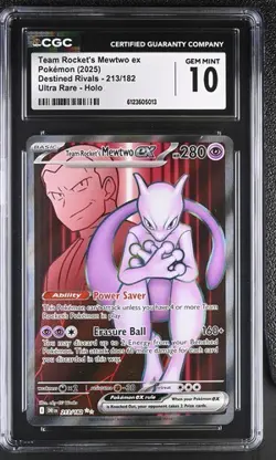 Team Rocket's Mewtwo ex - 213/182 Pokemon Destined Rivals - CGC 10 Gem Mint - Image 1