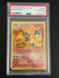 Pokemon TCG: Charizard 003/034 PSA 10 CLC Classic Collection - Image 1