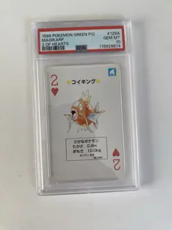 1996 Pokemon Magikarp Green Back Poker Playing Card 2 of Hearts - PSA 10 GEM MT - Image 1