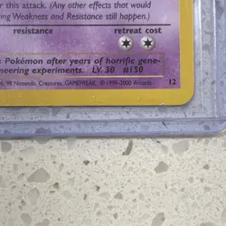 Pokemon Mewtwo Card - Holo Rare TCG - 60 HP 12 Promo ( Heavily played) - Image 5