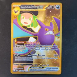 Pokemon Team Rocket's Crobat EX 242/182 DR1N Full Art Rare Holo English - Image 2
