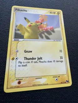 Pikachu 16/17 POP Series 2 Pokemon Card 2005 Yuka Morii NM - Image 2
