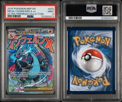 2025 POKEMON MEP EN-ME BLACK STAR PROMO #023 MEGA CHARIZARD X EX PSA 9 - Image 1