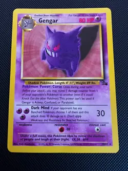 Gengar 20/62 Pokemon Card Fossil Unlimited Rare - Image 3