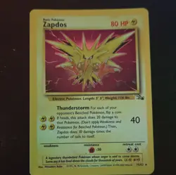 Pokemon Zapdos Fossil 15/62 Holo Rare Unlimited Edition English 80 HP TCG - Image 3