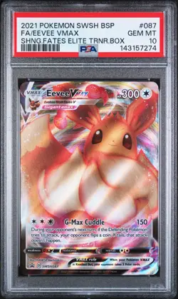 2021 POKEMON SWSH BLACK STAR PROMO #087 FULL ART/EEVEE VMAX PSA 10 - Image 1