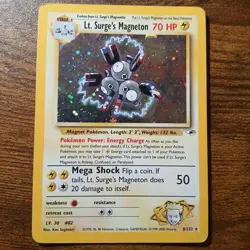 Pokemon TCG Lt. Surge's Magneton Gym Heroes 8/132 Holo Unlimited Rare LP WOTC - Image 1