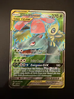 The Pokemon Company Celebi & Venusaur GX 159/181 Full Art Holo Team Up EN - Image 1