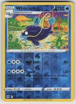 WHISCASH 036/189 UNCOMMON ASTRAL RADIANCE POKEMON REVERSE HOLO NEAR MINT - Image 1