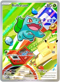 Bulbasaur 037 Illustration Rare Black Star Promo Pokemon TCG 30th Anniversary NM - Image 1
