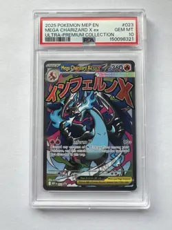2025 Pokemon MEP EN Mega Charizard X EX Ultra Premium #023 PSA 10 GEM MINT - Image 1