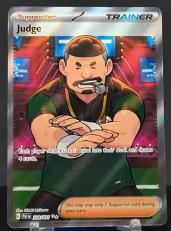 Pokemon Judge #228/091 English Paldean Fates Ultra Rare Full Art - Image 1