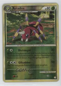 Ariados German Reverse Foil Pokemon HeartGold & SoulSilver #15 2010 - Image 1