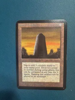 Magic the Gathering Alpha Basalt Monolith Card Near Mint - Image 1