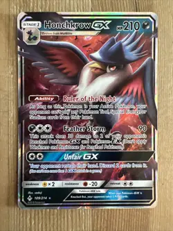 Honchkrow GX - 109/214 - Pokemon Unbroken Bonds Sun & Moon Ultra Rare Card NM - Image 1