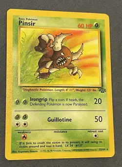 Pokemon Pinsir 25/64 Jungle Unlimited Non Holo TCG WOTC Card - Image 1
