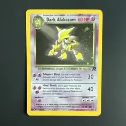 Pokemon Dark Alakazam Holo Rare Team Rocket 1/82 60HP Stage 2 Psychic Card - Image 1