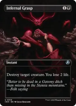 ~ Infernal Grasp (Borderless) ~ NM Foil ~ Innistrad Remastered ~ MTG ~ - Image 1