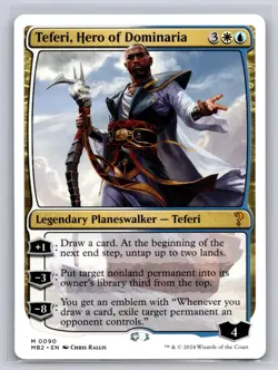 Teferi, Hero of Dominaria (White Border) 90 Mystery Booster 2 MTG NM - Image 1
