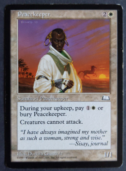 Peacekeeper | MTG Weatherlight | LP | Rare Creature | Old Border | - Image 1