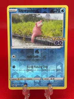 Pokemon TCG Slowpoke 019/078 Reverse Holo Pokemon GO! 2022 English Card NM - Image 1