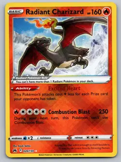 Radiant Charizard 020/159 Radiant Rare Crown Zenith Pokemon Holo Near Mint - Image 1