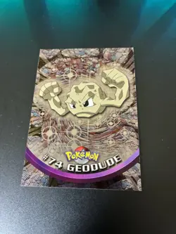 1999 Topps Pokemon TV Animation Edition Series 1 #74 Geodude Blue Topps Foil - Image 1