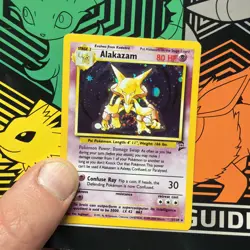 2000 POKEMON BASE SET 2 #1 ALAKAZAM-HOLO SWIRL In Crotch - Image 1
