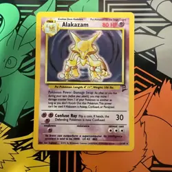 2000 POKEMON BASE SET 2 #1 ALAKAZAM-HOLO SWIRL In Crotch - Image 2