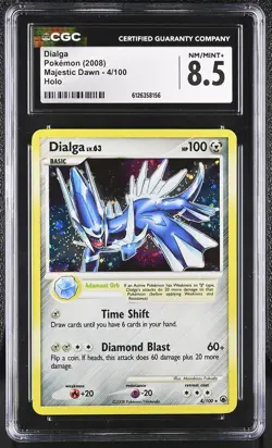 CGC 8.5 Dialga 2008 Majestic Dawn 4/100 Holo Pokemon Card - Image 1