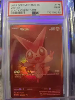 Pokemon Victini 171/086 Sv: Black Bolt Holo Black White Rare PSA 9 - Image 1