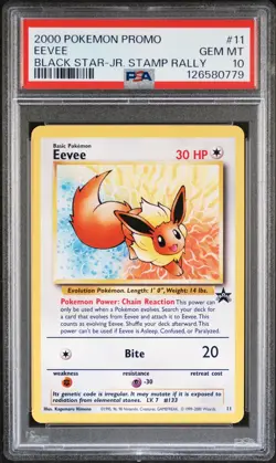 Pokemon Eevee JR Stamp Rally Black Star Promo #11 PSA 10 - Image 1