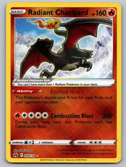 Radiant Charizard 020/159 Radiant Rare Crown Zenith Pokemon Holo Near Mint - Image 1