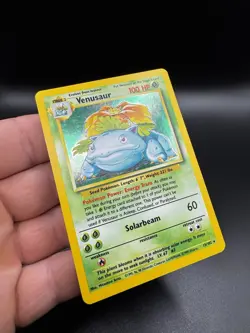 (LP+MN-)Venusaur Base Set Unlimited Holo Rare 15/102 English 1999 - Image 2