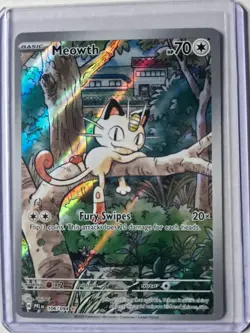 Meowth 106/094 Illustration Rare Phantasmal Flames Pokemon Near Mint - Image 1
