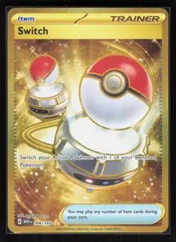 Switch Holo Hyper Rare Pokemon SV: Scarlet & Violet 151 206/165 NM - Image 1