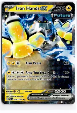 2023 TCG Pokemon #70 Iron Hands ex 070/182 Holo Paradox Rift - Image 1