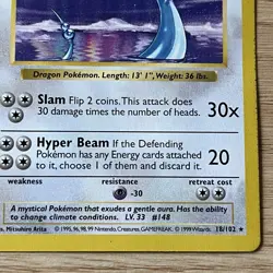 Pokemon TCG Shadowless Dragonair 018/102 Rare Base Set Regular 1999 with Bonus - Image 4