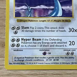 Pokemon TCG Shadowless Dragonair 018/102 Rare Base Set Regular 1999 with Bonus - Image 5