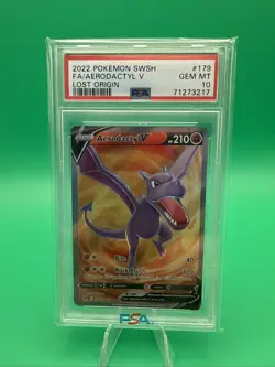 2022 Pokemon Lost Origin Aerodactyl V #179/196 Gem MT PSA 10 🔥 - Image 1