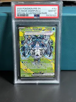 2025 POKEMON PRE EN-PRISMATIC EVOLUTIONS #152 WELLSPRING MASK OGERPON EX PSA 10 - Image 1