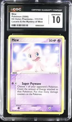 CGC 10 GEM MINT Mew 111/110 DVD Excluisve Pokemon 2006 EX Holon Phantoms Pop 7 - Image 1